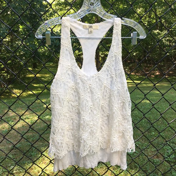 White Lace Flowy Tank by 'Ya Los Angeles' - Picture 1 of 4